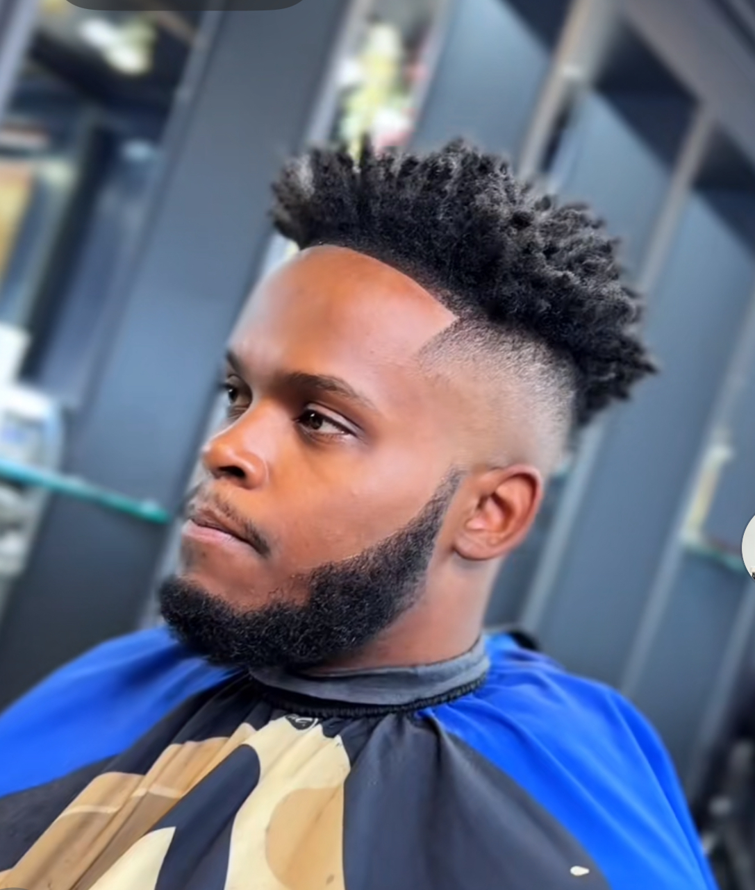 Curly top with a skin fade